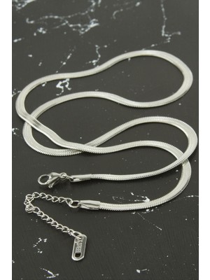 Zero Land Gld-Spt- Ince Italyan Zincir Çelik Kolye 55 cm - Gümüş Rengi