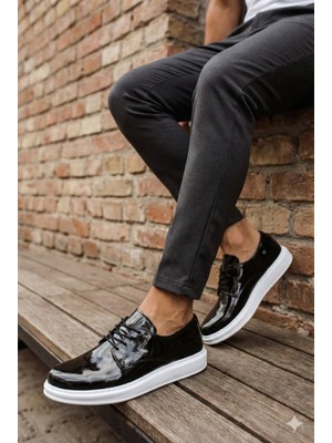 Belirtilmemiş Hafif Ortopedik Dikişli Bağcıklı Kaymaz Taban Vegan Deri Günlük Casual