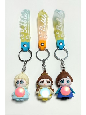 Zero Land Gld-Spt- Kız Çocuk Işıklı Silikon Anahtarlık - Ebruli