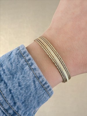 QA Quella Accessories Rodyum Çizgi Şerit Tasarım Soft Rose Gold Ayarlanabilir Bileklik