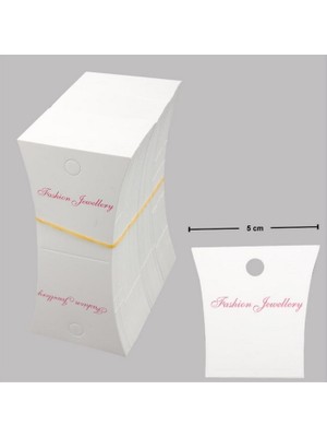 Zero Land Gld-Spt- Oval Kesim Kolye Kartı - Beyaz