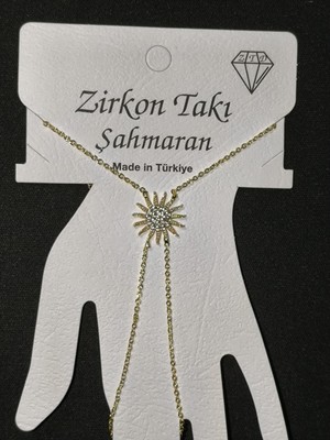 Vulwox > Altın Renkli Güneş Motifli Taşlı Şahmeran