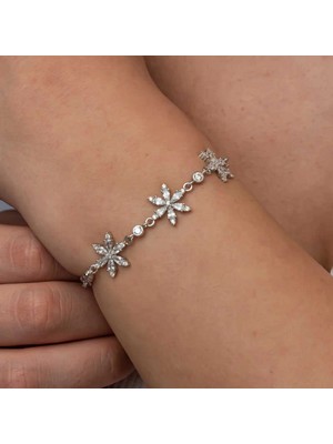 Supertrend Gümüş Beyaz Lotus Çiçeği Kadın Bileklik