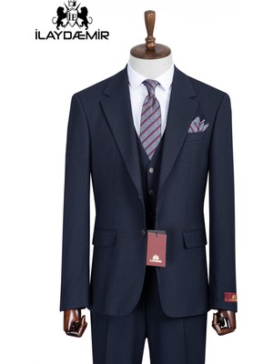İlayda Emir Slim Fit, 3 Parça Takım Elbise, Erkek Klasik Yelekli, Premium Kumaş, Ofis ve Özel Gün Takımı