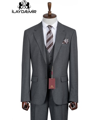 İlayda Emir Slim Fit, 3 Parça Takım Elbise, Erkek Klasik Yelekli, Premium Kumaş, Ofis ve Özel Gün Takımı