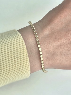 QA Quella Accessories Xuping Ezme Arpa Zincir 14K Altın Kaplama Gold Bileklik 18 cm