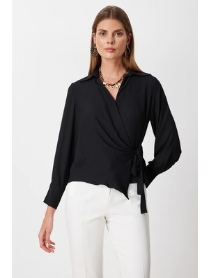 Eskişehir Mağazacılık 72306 Onteks Bluz Kruvaze Yandan Bağlamalı