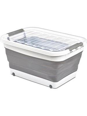 Bee Home Tekerlekli Katlanır Saklama Kabı 45 Lt 4 Adet
