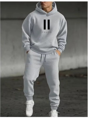 Divin Erkek Baskılı I Oversize Sweatahırt -Eşofman Altı 2li Takım