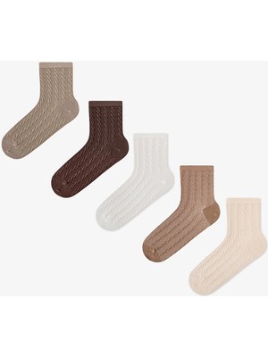 Penti Geometric Jacquard 5li Soket Çorap