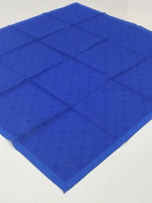 Piramit Monogram Jakarlı Eşarp Çerveveli Saks Mavisi