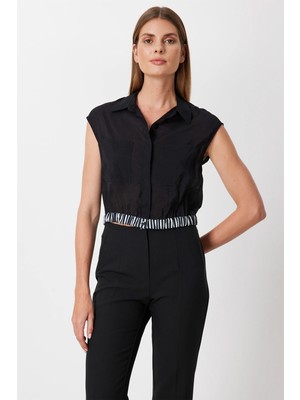 Eskişehir Mağazacılık 74902 Onteks Yelek Çizgili Düğmeli Sıfır Yaka