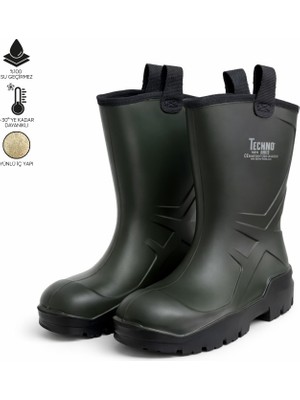 Thermoking PU Kısa Çizme - İçi Yünlü -  Kaymaz Taban - Alaska - Haki