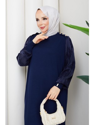 Pamuk Butik Kadın Kolu Ipek Kupra Merserize Triko Elbise -PMK529