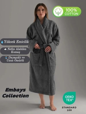 Bukle Bornoz, Şal Yaka Bornoz ,%100 Pamuklu Kadın / Erkek Unisex Bornoz