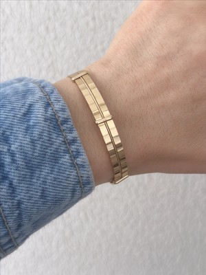 QA Quella Accessories Rodyum Paralel  Açık Rose-Gold Ayarlanabilir Bileklik