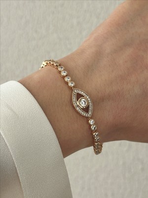 QA Quella Accessories Xuping Göz Zirkon Su Yolu 14K Soft Rose-Gold Bileklik 17+5 cm