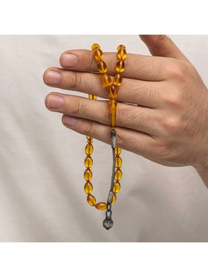 Supertrend Gümüş Kazaz Püsküllü Sıkma Kehribar Tesbih