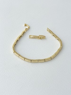 QA Quella Accessories Rodyum Ince Dikdörtgen Tasarım 14 Ayar Altın Kaplama Gold Bileklik 16+2 cm