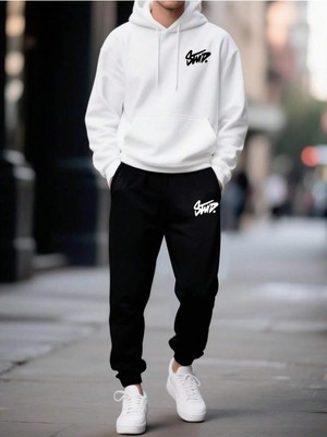 Flaubert -Erkek Baskılı Oversize Sweatahırt -Eşofman Altı 2li Takım