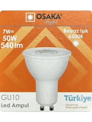 Avarson (1 Adet) Osaka 7W (50W) Beyaz Işık (6500K) GU10 Duylu LED Spot Ampul