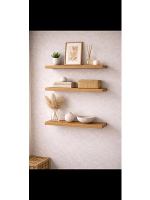 3'lü Uçan Raf | Duvar Rafı Dekoratif Kitaplık, Çiçeklik, Aksesuar Rafı