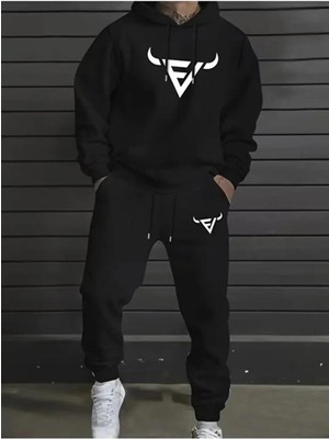 Divin Erkek Casual Kapüşlu Eşofman Altı 2li Takım- Hafif, Rahat ve Şık Bahar, Yaz ve Sonbahar Için