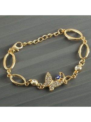 Zero Land Gld-Spt- Kelebek Taşlı Trend Bileklik - Sarı