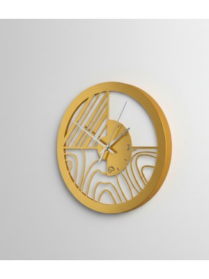 Bukava┃quadris Metal Dekoratif Duvar Saati 45 cm - Geometrik Modern Tasarım