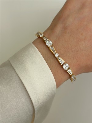QA Quella Accessories Xuping Fiyonk Şerit Zirkon 14K Soft Rose-Gold Bileklik 17+2 cm