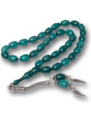 Supertrend Gümüş Püsküllü Sıkma Kehribar Tesbih