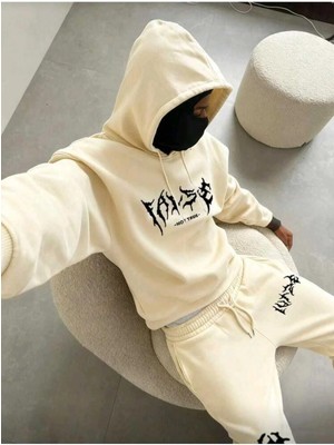 Divin Unısıx Baskılı I Oversize Sweatahırt -Eşofman Altı 2li Takım