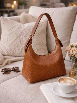 Densila Kadın Taba Desenli Omuz Çantası