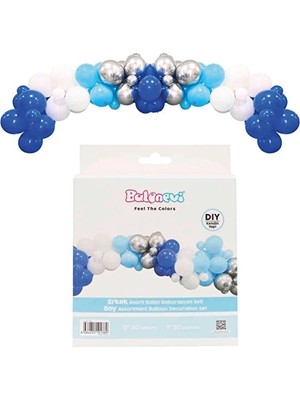 4 Adet Balonevi Erkek Balon Dekorasyon Seti 70'li