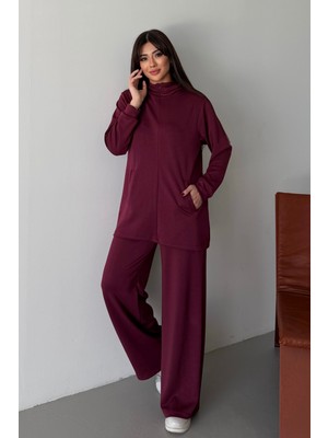 Balenbi Oversize Kapüşonlu Fermuarlı Modal Tesettür Takım 1186 – Form Serisi