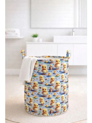 Paris Home Civciv Baskılı Katlanır Kirli Çamaşır ve Çocuk Oyuncak Sepeti – Çok Amaçlı Saklama Düzenleyici