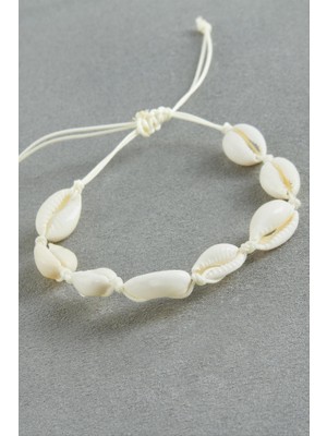 Zero Land Gld-Spt- Istiridye Makrome Ip Bileklik - Krem