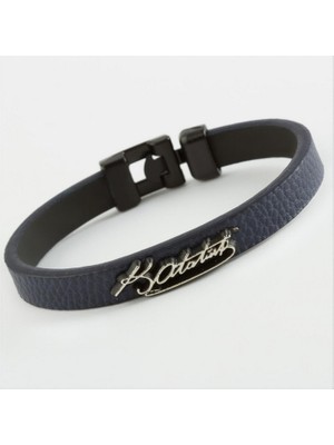 Zero Land Gld-Spt- Mustafa Kemal Atatürk Kaliteli Suni Deri Bileklik - Lacivert