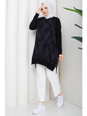 Pamuk Butik Kadın Fırça Desenli Ipek Kupra Tunik -PMK528