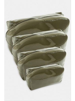 Zero Land Gld-Spt- 4 Adet El Tutmalı Makyaj Çantası - Asker Yeşili