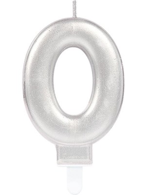 Livenda 0 Rakamı Mum Gümüş Renk