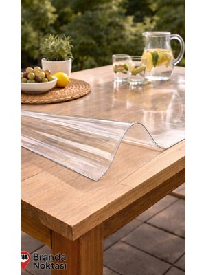 Branda Noktası Her Ölçüde Şeffaf Masa Koruma Örtüsü 0,8 mm (Ideal Kalınlık) - Kokusuz - Çizilmez