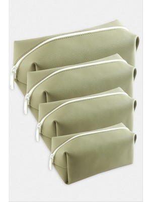 Zero Land Gld-Spt- 4 Adet El Tutmalı Makyaj Çantası - Fıstık Yeşili