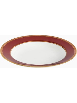 Wedgwood Renaissance Red Rim Porselen Çorba Tabağı, 23 cm