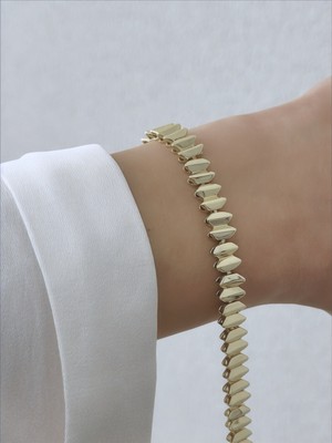 QA Quella Accessories Xuping Mozaik Parçalı 14 Ayar Altın Kaplama Gold Bileklik 17+2 cm