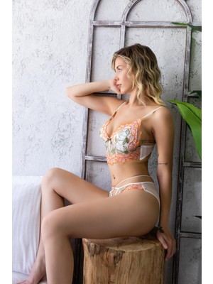 Gallipoli 32056 Çiçekli Bralet ve Slip Takım