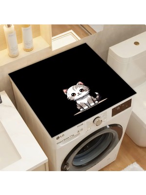 Çamaşır Makinesi Üstü Örtü Kaymaz Tabanlı Yıkanabilir Koruyucu Mat