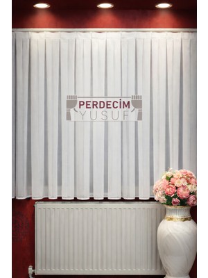 Perdecim Yusuf Peteküstü 1/3 Sık Pileli Bambu Tül Perde Ütü Istemez Modern ve Şık Tasarım