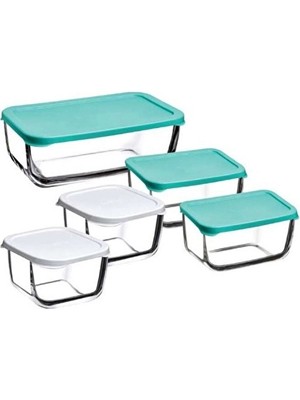 Paşabahçe Snowbox Saklama Kabı Seti 5'li Yeşil 2 Adet