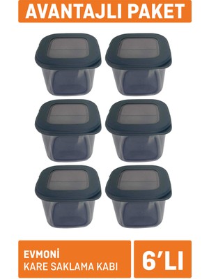 Evmoni Kare Saklama Kabı (BNM-0698) 6'lı